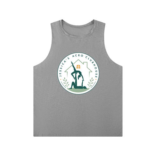 Men's Solid Color Crewneck Tank Top - Logo