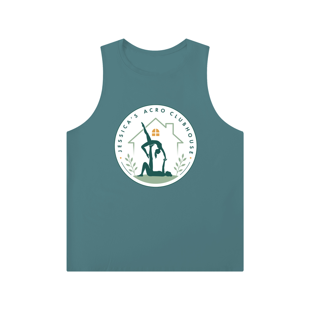 Men's Solid Color Crewneck Tank Top - Logo